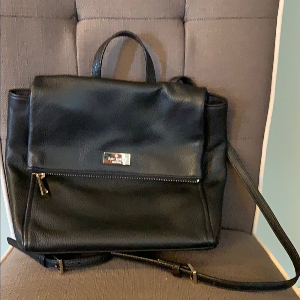 Black leather Kate Spade Backpack